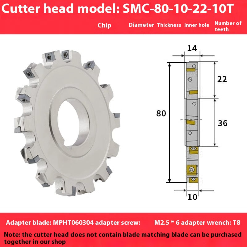 2082-CNC SMP 3 face and face milling cutter head saw blade sleeve indexable milling T-slot cutter head MPHT06 0812 Shandong Denso Pricision Tools Co.,Ltd.